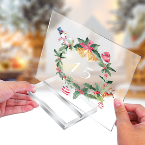 कस्टम स्पष्ट उच्च पारदर्शिता एक्रेलिक टेबल नंबर ब्लॉक साइन धारक शादी के स्थान कार्ड स्लॉट डिस्प्ले स्टैंड - Product Image 5