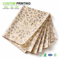 Papier de soie imprimé sur mesure, papier d'emballage doré, papier d'emballage de luxe pour boîtes cadeaux, emballage en vrac, OEM, vente en gros, usine