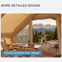 Tente de camping gonflable de luxe professionnelle à double couche, portable, 4*3m, pour l'extérieur, avec une chambre et un salon