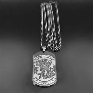 Collar KOMI de San Miguel para hombre, collares con colgante de medallón de Arcángel de protección para oración religiosa, collar de cadena de 24 pulgadas - Product Image 2