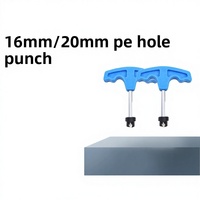 Outil d'ouverture de trou pour tuyaux rigides 16/20/25 mm, perforateur de dérivation pour tuyaux PE, perceuse manuelle pour irrigation agricole en bleu/argent/noir