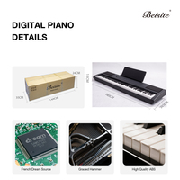 Clavier d'orgue électronique numérique en plastique à touches lestées 88 touches Beisite S-199 pour usage domestique