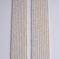 Chaînes de perles d'eau douce naturelles rondes blanches de 3,5 à 4 mm / 4 à 5 mm, prix promotionnel de vente en gros de perles