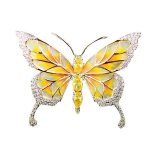 Vintage elegante retro feminino esmeralda jóias borboleta vidro broche presente - Product Image 3