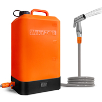 2024 nouveau Portable Camping douche 4.5 gallons Silicone réservoir d'eau USB Recharge chauffage solaire douche électrique intégré thermomètre