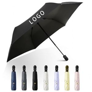 Parapluie pliant automatique 3 sections personnalisé avec logo, protection UV extérieure, vente en gros chinoise promotionnelle - Product Image 1