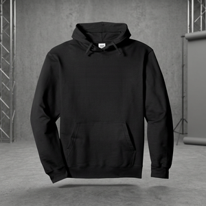 Sweat-shirt à capuche noir personnalisé pour homme, coupe classique, couleur unie, en molleton, décontracté, pour l'automne, avec poches, en coton tricoté - Product Image 4