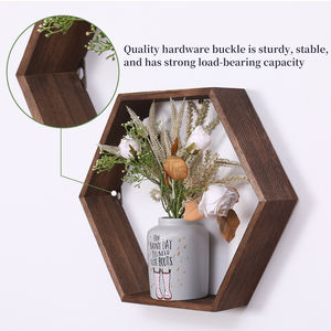 رفوف خشبية سداسية عصرية قوية مثبتة على الحائط للبيع الساخن لغرفة المعيشة والمطبخ - Product Image 2