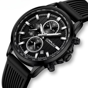 Reloj Cronógrafo para Hombre, Multifunción, Resistente al Agua, Calendario, Reloj de Cuarzo, Correa de Silicona, Luminoso, Deportivo, Casual, de Negocios - Product Image 4