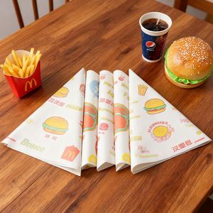 Papier sulfurisé pour hamburgers, personnalisé avec logo, qualité alimentaire, résistant à la graisse, pour sandwichs, cuisson, poulet rôti - Product Image 1