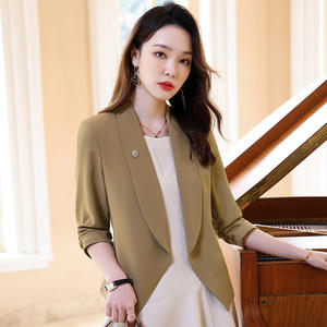 Chaqueta Corta para Mujeres Pequeñas, Nueva Colección Verano <span class=keywords><strong>2022</strong></span>, Estilo Casual, Delgada, Ajustada, con Mangas Cortas - Product Image 2