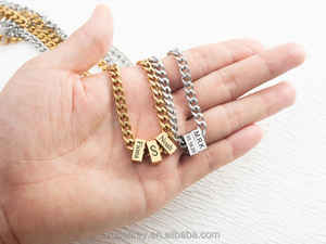 Collana Personalizzata in Acciaio Inox con Nome Inciso per Uomo, Catena Cubana Impermeabile, Regalo per la Festa del Papà - Product Image 2