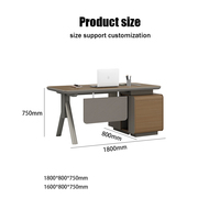 Table de bureau moderne italienne unique, modulaire, avec pieds en métal réglables, simple, pour directeur, avec tiroirs, pour mobilier de bureau