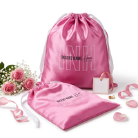 Grande pochette en soie avec logo personnalisé sac à cordon en satin pour vêtement perruque cadeau bijoux cosmétiques chaussures de bonbons stockage de la poussière