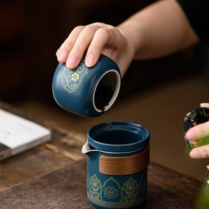 Céramique Ancien Charme Voyage Service À Thé Rapide Client Tasse Ensemble Personnalisé Thé Faire Portable Un Pot Trois Tasses - Product Image 5