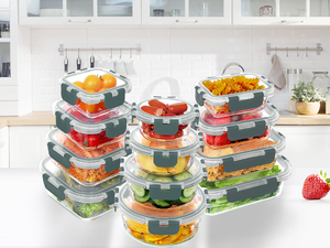 Set di 12 Contenitori per Alimenti in Vetro Borosilicato di Alta Qualità, Riscaldabili e Ermetici, per Preparazione Pasti e Pranzo - Product Image 6