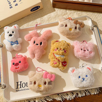 Porte-clés en peluche en gros, mini sacs mignons, porte-clés animaux en peluche, pendentifs de poupées de dessin animé, petites figurines douces, cadeau promotionnel