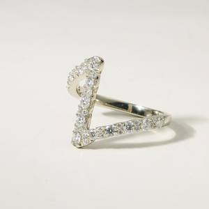 Anillo Midi Zig Zag con Diamantes Cultivados en Laboratorio, Elaborado en Oro Sólido de 14K, Estilo Flash, Anillo de Boda Único, Regalo de Aniversario Eterno - Product Image 4