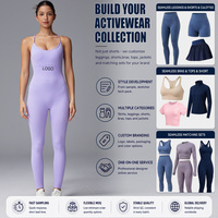 Estiramiento al aire libre Diseño sin espalda Serie de colores desnudos Antibacteriano Absorbente de sudor Alta elasticidad Mono de yoga para mujer