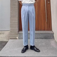 Pantalon décontracté à jambe droite de style rétro britannique mature pour homme MCP201, pantalon formel de cérémonie