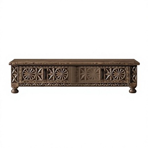 Modern Solid Wood Adjustable Height <b>Sideboard</b> Cabinet-Antique Buffet Dining Room Storage with Large Capacity - Product Image 3