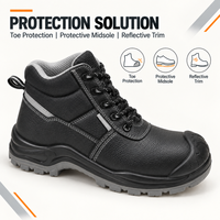 Bottes de sécurité personnalisées S1P EN ISO 20345 en cuir croûte, chaussures de travail montantes avec doublure en maille, bande réfléchissante et double semelle en PU – Vente en gros