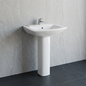 Vistaar White Ceramic Round <b>Full</b> Pedestal Wash Basin Lavabo Sink Stand Modern Bathroom Sanitary Ware India Factory - Product Image 3