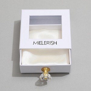 Cajas de Regalo Rectangulares Personalizadas con Ventana Transparente de PVC, Cajas de Papel con Cajón Deslizable y Asa de Piedra - Product Image 5