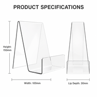 Support de présentation en acrylique transparent personnalisé, en forme de L incliné, pour magasin de détail, bureau, menu, porte-photos, vente en gros OEM