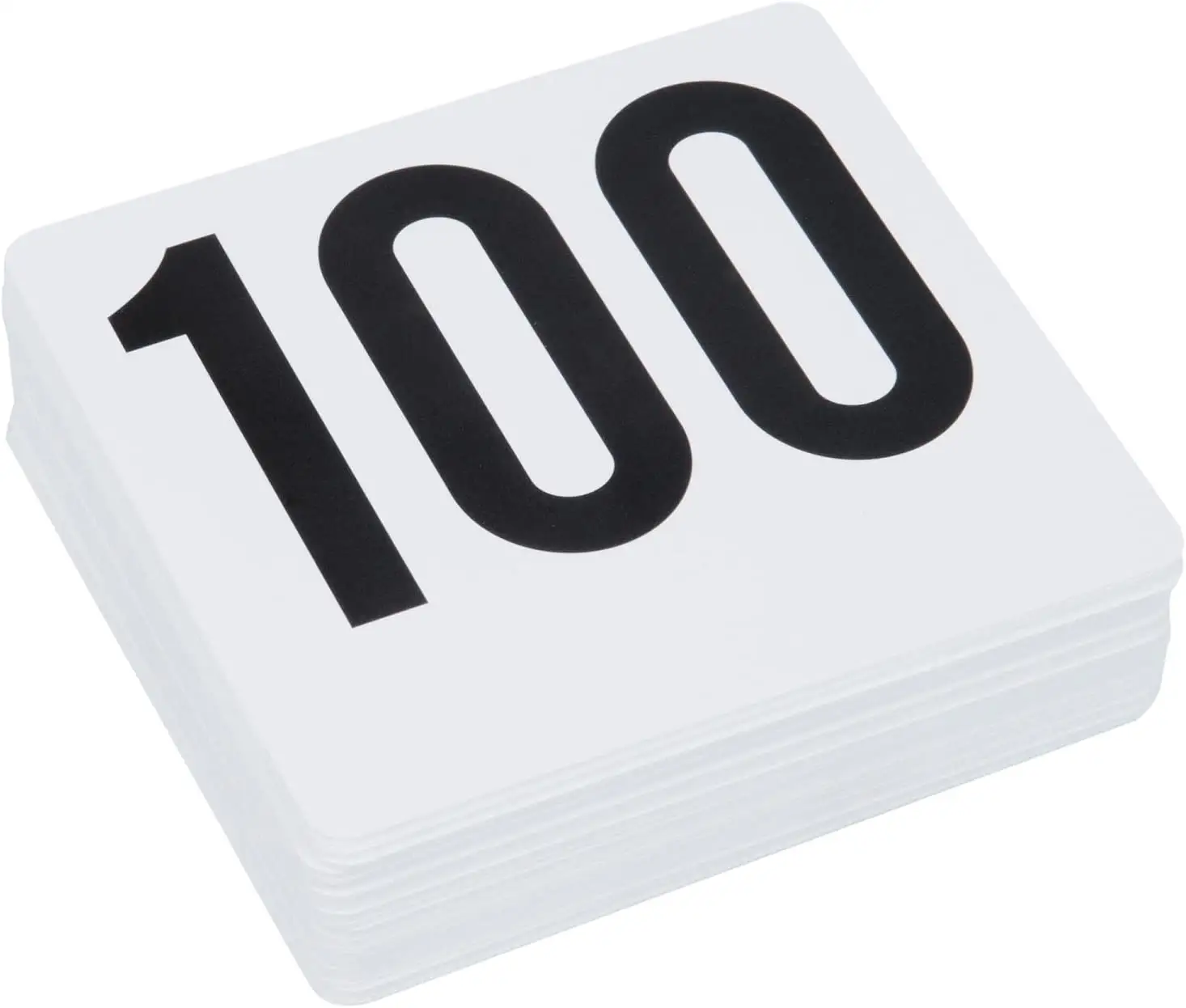 1 à 100 Numéros de table en plastique double face 4 par 4 Couleur noire en cartes blanches Cartes numérotées