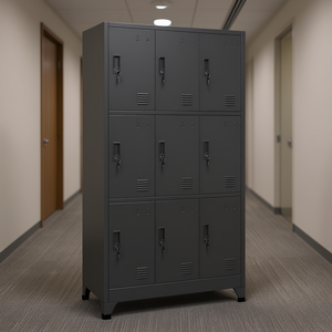 Storage <b>Locker</b> <b>Cabinet</b> 35.4"x17.7"x70.9" Anthracite Steel Three Layer Standing Garage Organization - Product Image 2