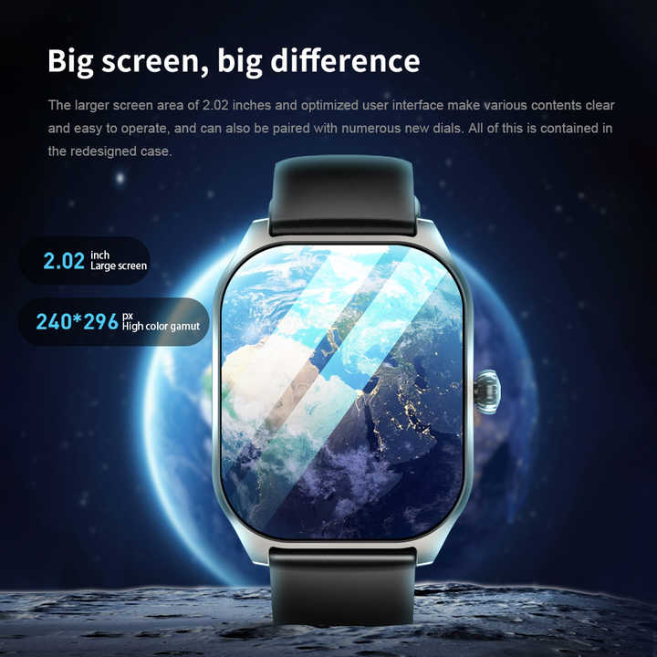 LX306 Reloj Inteligente Smart Watch 2.02inch Hd Big Screen Sport Watch Health Monitor Fitness Tracker Square Smartwatch