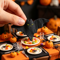 Serviettes en papier 3 plis imprimées Halloween avec logo personnalisé, motifs maison hantée, sorcière, chauve-souris pour décoration de fête d'octobre OEM ODM