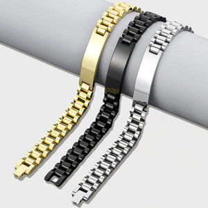 <span class=keywords><strong>Bracelet</strong></span> en acier inoxydable incurvé gravé au laser pour hommes, en titane, motif tulipe, personnalisable, vente en gros - Product Image 1