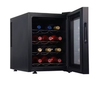 Mini refroidisseur de vin thermostatique électronique autoportant 32L capacité de 12 bouteilles porte en verre maison bars hôtels voitures électrique