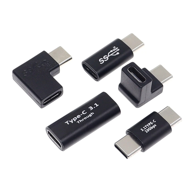 USB a C 3.2 Type C 90 Degree Right Angle Charging Adapter 10Gbps Data OTG Aluminum Alloy Mobile Phone U Disk Female/Male Plug