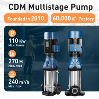 Pompe verticale multi-étages haute pression en acier inoxydable pour l'alimentation en eau des immeubles de grande hauteur