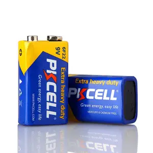 Pkcell thương hiệu điện cộng với 9V Carbon kẽm pin 9V Heavy Duty pin siêu nặng nhiệm vụ Bettery 006P 6F22 9V tiểu pin khô