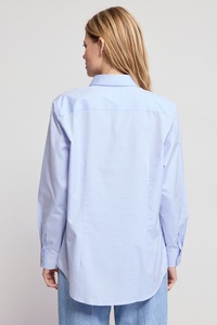 Chemisier <span class=keywords><strong>en</strong></span> popeline pour femme 100 % coton à manches longues, couleur unie, coupe décontractée, chemises boutonnées pour le quotidien, logo personnalisé du fabricant - Product Image 3