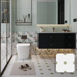 Careaux De <span class=keywords><strong>Sol</strong></span> Maison 4040 400x400 Moderne Antidérapant Multicolore Art Fleur <span class=keywords><strong>Puzzle</strong></span> Rustique Carrelage De Porcelaine pour Salle De Bains Cuisine Plancher - Product Image 4