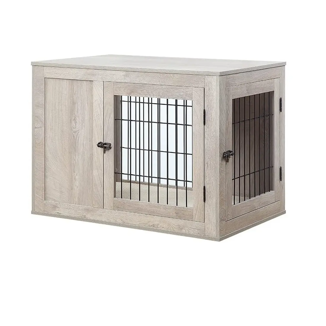 Đồ nội thất con chó thùng trong nhà thẩm mỹ Puppy kennel với cửa gỗ hiện đại Dây vật nuôi nhà chó lồng cuối bảng bên đầu giường