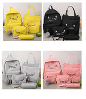 2024 nouveau YCH femme crayon sacs à main sac à dos enfants sacs d'école en gros dames sacs d'école 4 pièces ensembles Polyester filles et garçons