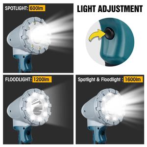 Lampe de travail LED verticale compatible avec les batteries au lithium multi-marques, idéale pour les projecteurs, lampes de poche et éclairages d'extérieur rechargeables. - Product Image 5
