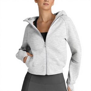Custom Logo Full Zip Womens <b>Hoodie</b> <b>Lightweight</b> Cotton Fleece Casual Jacket Hooded Sweatshirt Winter Warm Athletic Outerwear - Product Image 1