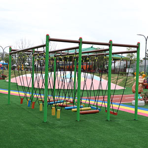 Parcours d'obstacles suspendu Pont à une seule planche pour étendre la combinaison d'équipements de jeu non électriques de terrain de jeu - Product Image 1
