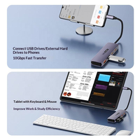 Hub multiport Type C 4 en 1 10G avec ports USB3.2 haute vitesse, compatible avec les ordinateurs portables USBC et les appareils Type C Gen2