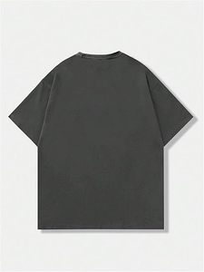 100% di cotone nero squadrato oversize t-shirt per gli uomini 320gsm vista lavata pesante 320gsm grande anteriore stampa digitale a maglia - Product Image 3