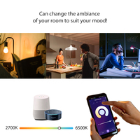 Ampoule LED intelligente RGB à intensité variable pour chambre à coucher, 100-265VAC, plusieurs couleurs, contrôle par application Alexa WIFI TUYA, A19 E27/E26