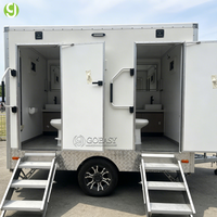 Goeasy Toilettes mobiles de luxe à attacher à un véhicule, 2 postes, pour remorque ou caravane