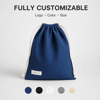 Sacs cadeaux en coton gaufré de haute qualité, étiquette personnalisée, pochette de rangement pour cosmétiques, pochettes d'emballage pour cosmétiques recyclables